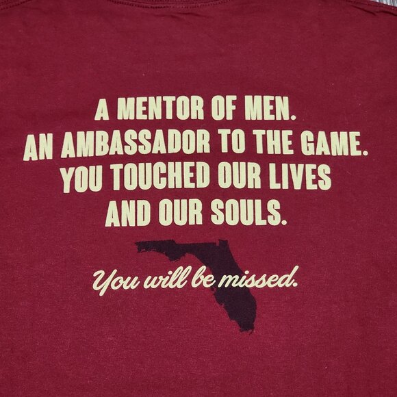 Coach Bobby Bowden Tribute T-Shirt 1929-2021 FSU Seminoles Red Size Small S - Picture 5 of 7